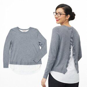 LOFT OUTLET MIXED MEDIA SWEATER — XS